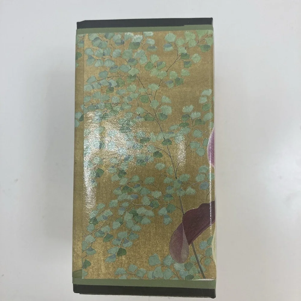 Vintage MCM Wooden Decoupage Pen Holder Iris Flowers 4.25